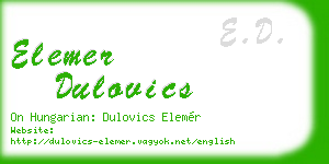 elemer dulovics business card