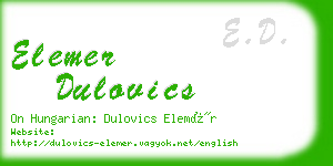 elemer dulovics business card